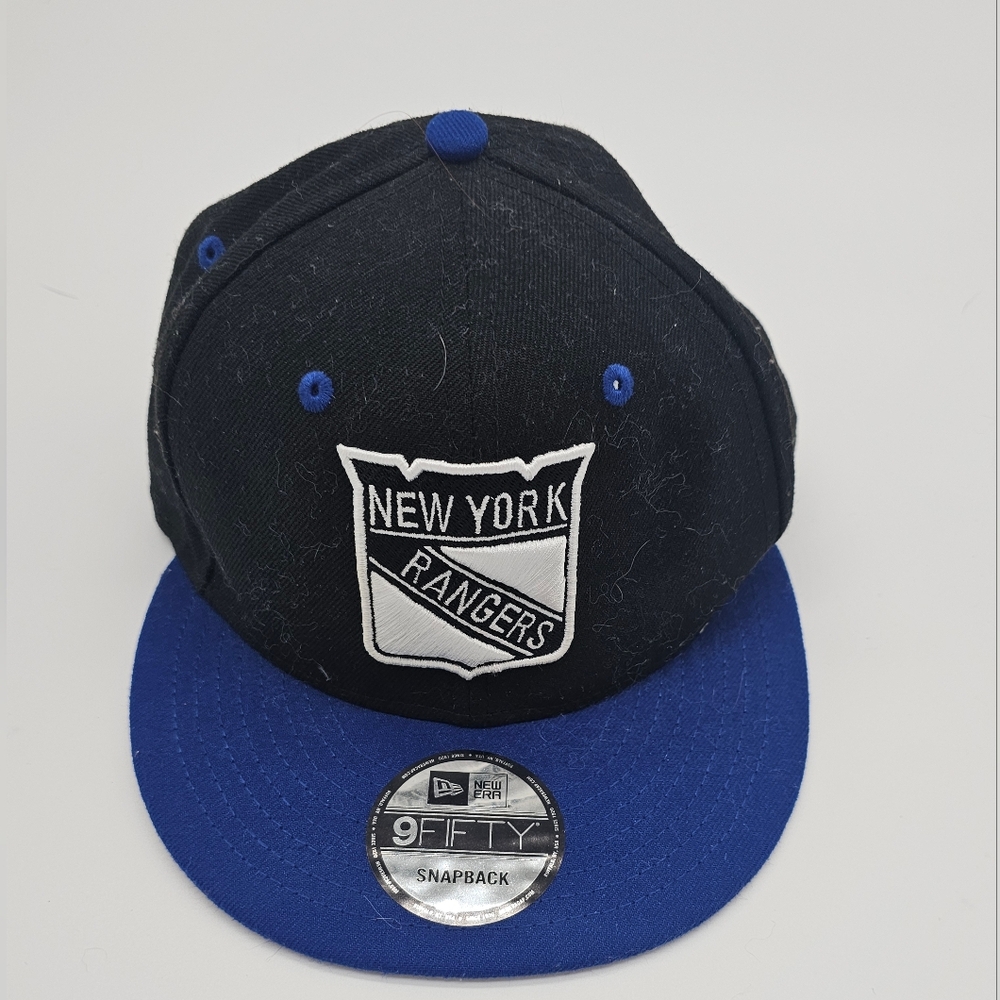 New Era New York Rangers Snapback Hat - Black & Blue